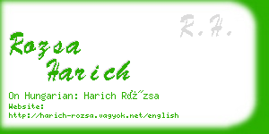 rozsa harich business card